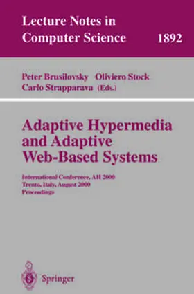 Brusilovsky / Stock / Strapparava |  Adaptive Hypermedia and Adaptive Web-Based Systems | eBook | Sack Fachmedien