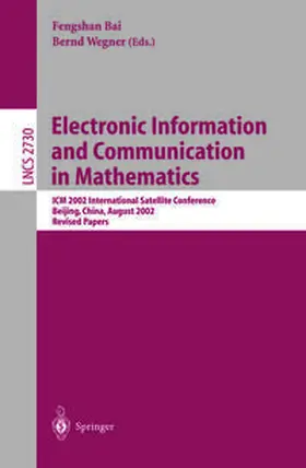 Bai / Wegner |  Electronic Information and Communication in Mathematics | eBook | Sack Fachmedien