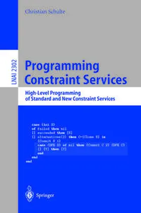 Schulte |  Programming Constraint Services | eBook | Sack Fachmedien