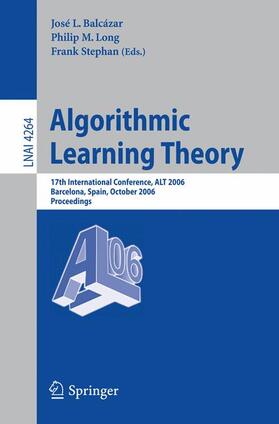 Balcázar / Stephan / Long |  Algorithmic Learning Theory | Buch |  Sack Fachmedien