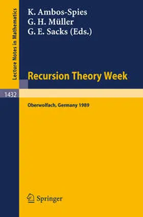 Ambos-Spies / Müller / Sacks |  Recursion Theory Week | eBook | Sack Fachmedien