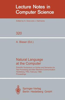 Blaser |  Natural Language at the Computer | Buch |  Sack Fachmedien
