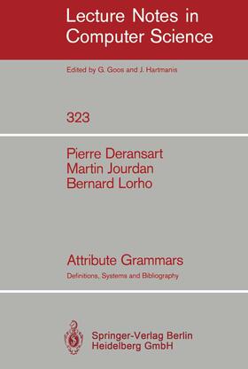 Deransart / Lorho / Jourdan |  Attribute Grammars | Buch |  Sack Fachmedien