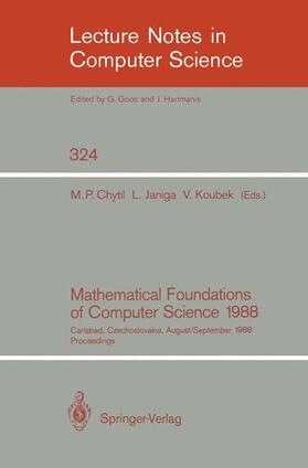 Chytil / Koubek / Janiga |  Mathematical Foundations of Computer Science 1988 | Buch |  Sack Fachmedien