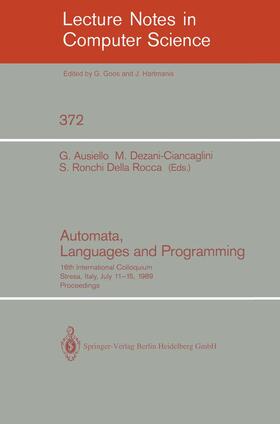 Ausiello / Ronchi Della Rocca / Dezani-Ciancaglini |  Automata, Languages and Programming | Buch |  Sack Fachmedien