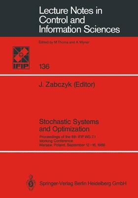 Zabczyk |  Stochastic Systems and Optimization | Buch |  Sack Fachmedien