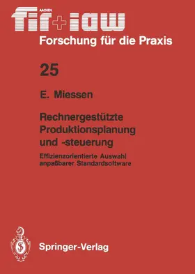 Miessen |  Rechnergestützte Produktionsplanung und -steuerung | Buch |  Sack Fachmedien