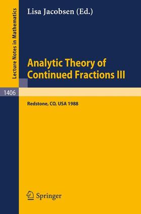 Jacobsen |  Analytic Theory of Continued Fractions III | Buch |  Sack Fachmedien