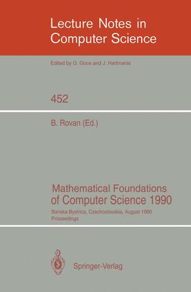 Rovan |  Mathematical Foundations of Computer Science 1990 | Buch |  Sack Fachmedien