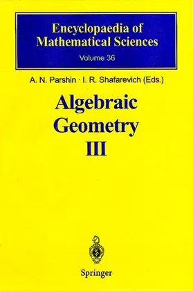 Parshin / Shafarevich |  Algebraic Geometry III | Buch |  Sack Fachmedien