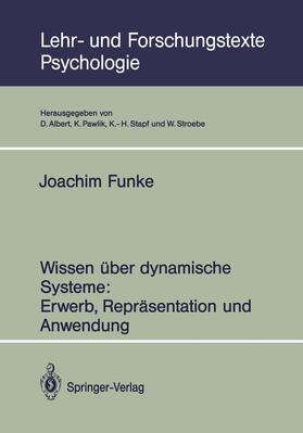 Funke |  Wissen über dynamische Systeme: Erwerb, Repräsentation und Anwendung | Buch |  Sack Fachmedien