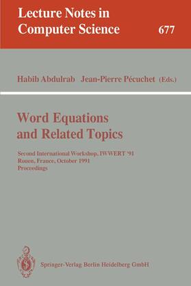 Pecuchet / Abdulrab |  Word Equations and Related Topics | Buch |  Sack Fachmedien