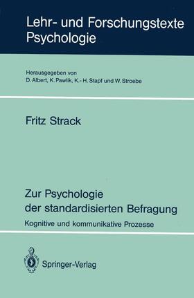 Strack |  Zur Psychologie der standardisierten Befragung | Buch |  Sack Fachmedien