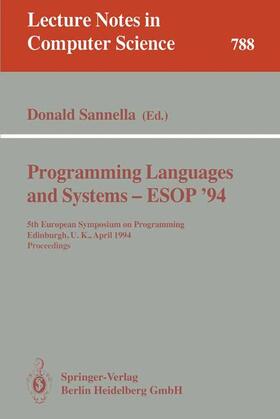 Sannella |  Programming Languages and Systems - ESOP '94 | Buch |  Sack Fachmedien