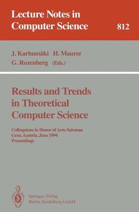Karhumäki / Rozenberg / Maurer |  Results and Trends in Theoretical Computer Science | Buch |  Sack Fachmedien