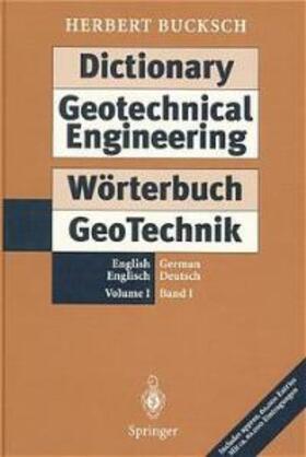 Bucksch |  Dictionary Geotechnical Engineering / Wörterbuch GeoTechnik | Buch |  Sack Fachmedien