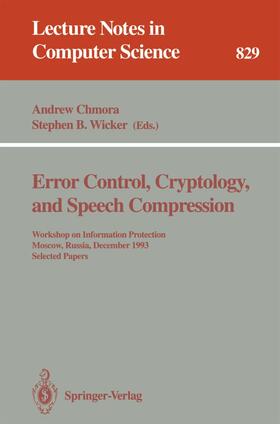 Wicker / Chmora |  Error Control, Cryptology, and Speech Compression | Buch |  Sack Fachmedien