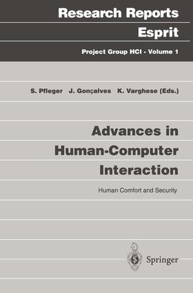 Pfleger / Varghese / Goncalves |  Advances in Human-Computer Interaction | Buch |  Sack Fachmedien