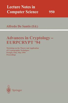 DeSantis |  Advances in Cryptology ¿ EUROCRYPT '94 | Buch |  Sack Fachmedien