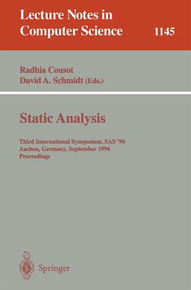 Schmidt / Cousot |  Static Analysis | Buch |  Sack Fachmedien