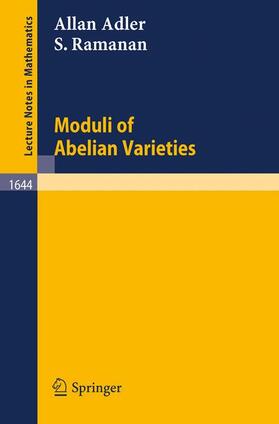 Ramanan / Adler |  Moduli of Abelian Varieties | Buch |  Sack Fachmedien