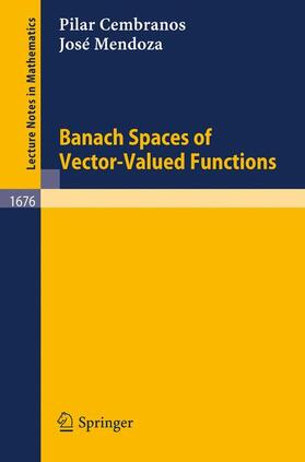 Mendoza / Cembranos |  Banach Spaces of Vector-Valued Functions | Buch |  Sack Fachmedien