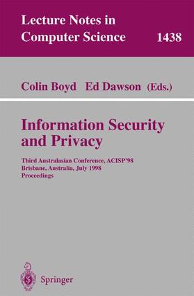 Dawson / Boyd |  Information Security and Privacy | Buch |  Sack Fachmedien