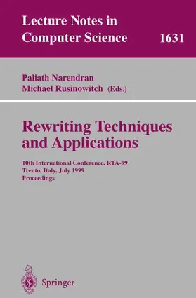 Narendran / Rusinowitch |  Rewriting Techniques and Applications | Buch |  Sack Fachmedien