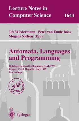 Wiedermann / Nielsen / Emde Boas |  Automata, Languages and Programming | Buch |  Sack Fachmedien