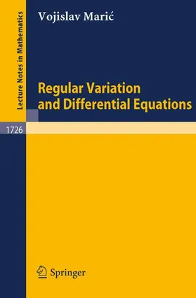 Maric |  Regular Variation and Differential Equations | Buch |  Sack Fachmedien