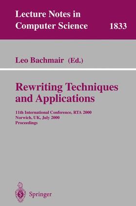 Bachmair |  Rewriting Techniques and Applications | Buch |  Sack Fachmedien