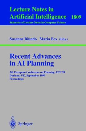 Fox / Biundo |  Recent Advances in AI Planning | Buch |  Sack Fachmedien