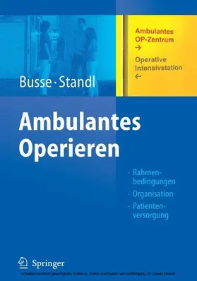 Busse / Standl |  Ambulantes Operieren | eBook | Sack Fachmedien