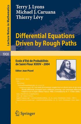 Lyons / Lévy / Caruana |  Differential Equations Driven by Rough Paths | Buch |  Sack Fachmedien
