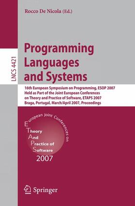 De Nicola |  Programming Languages and Systems | Buch |  Sack Fachmedien