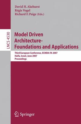 Akehurst / Paige / Vogel |  Model Driven Architecture - Foundations and Applications | Buch |  Sack Fachmedien