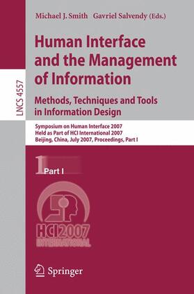 Salvendy / Smith |  Human Interface and the Management of Information. Methods, Techniques and Tools in Information Design | Buch |  Sack Fachmedien