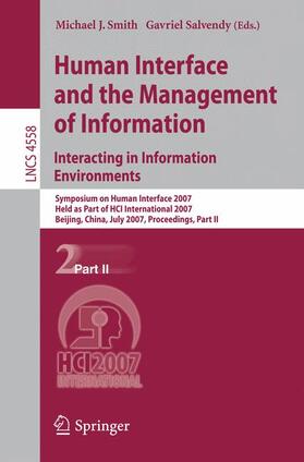 Salvendy / Smith |  Human Interface and the Management of Information. Interacting in Information Environments | Buch |  Sack Fachmedien
