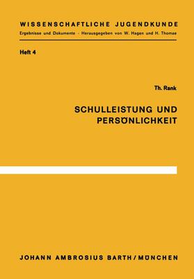 Rank |  Schulleistung und Persönlichkeit | Buch |  Sack Fachmedien