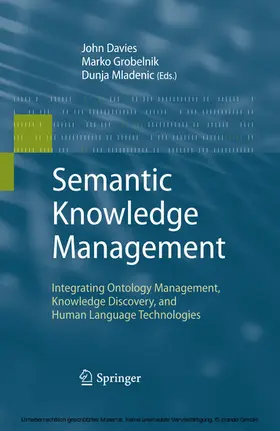 Davies / Grobelnik / Mladenic |  Semantic Knowledge Management | eBook | Sack Fachmedien