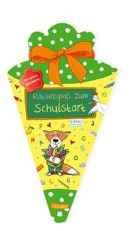 Fuchs |  Schlau für die Schule: Rätselspaß zum Schulstart mit Stickern (Schultüte 2023 grün/gelb) | Buch |  Sack Fachmedien