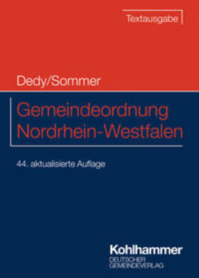 Dedy / Sommer |  Gemeindeordnung Nordrhein-Westfalen | Buch |  Sack Fachmedien