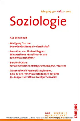 Vobruba | Soziologie Jg. 39 (2010) 2 | E-Book | sack.de