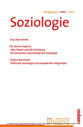 Vobruba |  Soziologie Jg. 40 (2011) 1 | eBook | Sack Fachmedien