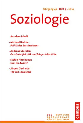 Vobruba |  Soziologie Jg. 43 (2014) 3 | eBook | Sack Fachmedien