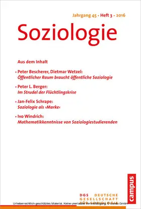 Vobruba |  Soziologie Jg. 45 (2016) 3 | eBook | Sack Fachmedien