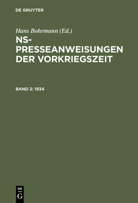 Bohrmann / Toepser-Ziegert |  1934 | Buch |  Sack Fachmedien