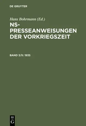 Bohrmann / Toepser-Ziegert |  1935 | Buch |  Sack Fachmedien