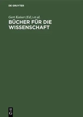 Kaiser / Niggemann / Finger |  Bücher für die Wissenschaft | Buch |  Sack Fachmedien