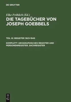  Geographisches Register und Personenregister. Sachregister | Buch |  Sack Fachmedien